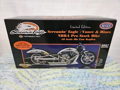 Ertl #504 Andrew Hines Screamin Eagle Vance & Hines 1:9 NHRA  Pro Stock Bike - Image 1 of 4