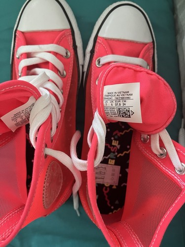 Top alto trasparente rosa brillante all star converse UK 4 4 5