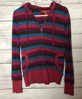 Maurices Zip Up Striped Jacket Junior’s Size M - Image 1 of 4