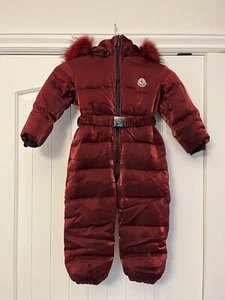 Moncler Girls Snowsuit With Fur Trimmed Hood - Picture 1 of 18