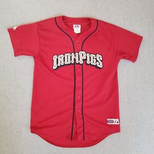 Lehigh Valley Iron Pigs Jersey Youth Extra Large Red Majestic Athletic Apparel