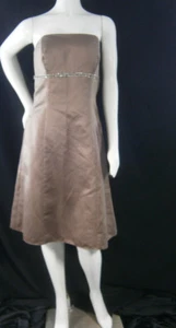 Alfred Angelo 14 Brown Gold Sequins Bridesmaid Dress Prom Wedding Gown Formal - Picture 1 of 4