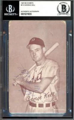 George Kell Beckett BAS Signed 1947-66 Exhibits Rookie Autograph - Image 1 of 2