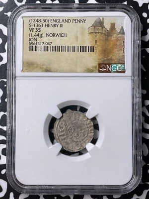 (1248-50) G.B. Norwich Henry III 1 Penny NGC VF35 Lot#MK71 Silver! S-1363 - Image 1 of 3