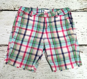 P.S. AERO AEROPOSTALE 8 Girls Rainbow Plaid Shorts VGUC 8 - Picture 1 of 3