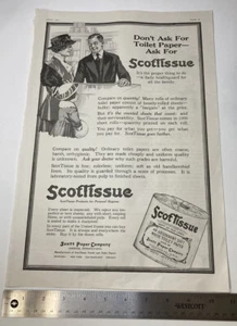 ANTIKE 1919 Druckanzeige ~ Scott Paper Company ~ Chester, PA ~ Toilettenpapier 11 x 16 Zoll - Bild 1 von 2