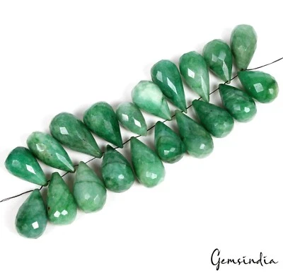 Cuentas/piedra preciosa suelta briolette natural corte a cuadros pera esmeralda verde natural de 1020 quilates Foto 1 de 4
