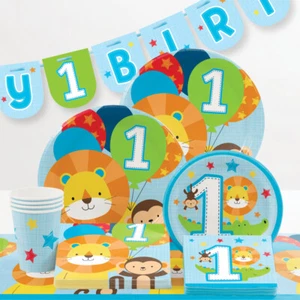 One is Fun Boy Birthday Party , Ist Birthday Tableware Decorations - Picture 1 of 10