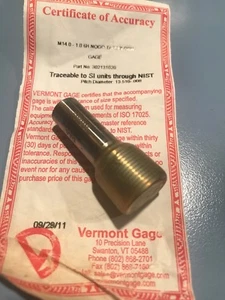 New Vermont Gage M14.0-1.0 302131020 Metric 6H Taperlock Ships FREE - Picture 1 of 3