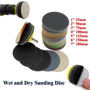1" bis 7" Nass und Trocken Schleifscheiben Klett Schleifpapier 60~10000 Körnung - Picture 1 of 31