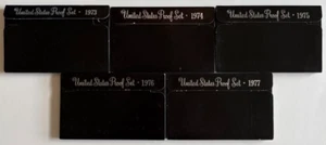 LOT OF 5 U.S. 6-Coin PROOF SETS~1973 (1)~1974 (1)~1975 (1)~1976 (1)~1977 (1)~OGP - Picture 1 of 2