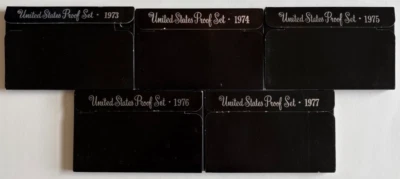 LOT OF 5 U.S. 6-Coin PROOF SETS~1973 (1)~1974 (1)~1975 (1)~1976 (1)~1977 (1)~OGP - Image 1 of 2