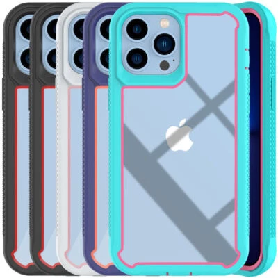 For iPhone 13 Pro Max 12 Pro Max 11 XR Case Clear Shockproof Armor Rugged Cover - Image 1 of 4