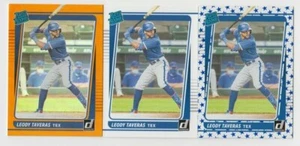 (3) Leody Taveras 2021 DONRUSS RATED ROOKIE INDEPENDENCE DAY, HOLO ORANGE + LOT - Picture 1 of 1