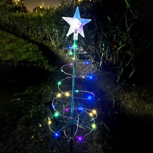 Christmas Tree Lights Solar 70 LED Lighted Tree Spiral Outdoor Garden Xmas Decor