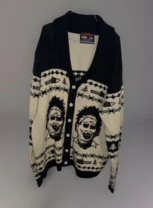 Middle of beyond the Texas chainsaw massacre Knit cardigan sweater size 3XL - Picture 1 of 6