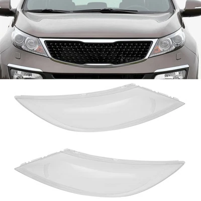 Left&Right Headlight Lens Cover For 09-14 Kia Sportage Clear Headlamp Lens Shell Foto 1 de 4