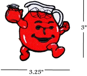 Kool Aid Man Pitcher Retro 90s Style Iron on Patch Fashion 80s Applique RED - Picture 1 of 1