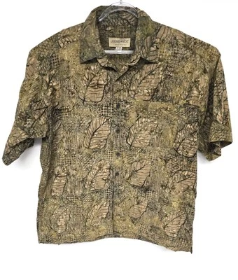 Johari West Shirt Mens 2XL Leaf Print Hawaiian Button Up Casual - Image 1 of 4