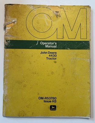 Trator John Deere OMR53780 manual do operador 4430 genuíno (capa danificada) - Imagem 1 de 2