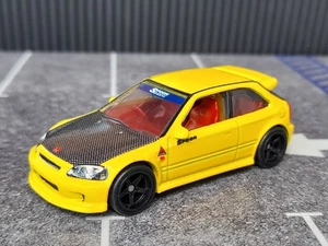 Honda Civic Type R EK9 amarillo 1/64 Hot Wheels Premium '99 nuevos pilotos reales sueltos - Imagen 1 de 8