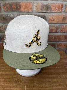 New Era Atlanta Braves Animal Fill Turner Field Side Logo 59Fifty Size 7 1/2 Hat - Picture 1 of 10