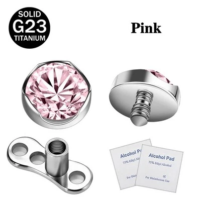 1 pieza G23 titanio ancla dérmica con base cristal piel piercing joyería corporal Foto 1 de 4