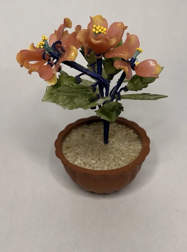 中国美術 七宝焼　玉石盆栽　玉石盆景 觀賞石 中国美術 七宝焼 玉石盆栽 玉石盆景 觀賞石 玉石盆景树其他中国收藏品