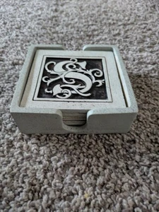 *Drink Coasters with Holder for Coffee Table, Absorbent Coaster Sets of 4 *Nice* - Picture 1 of 4