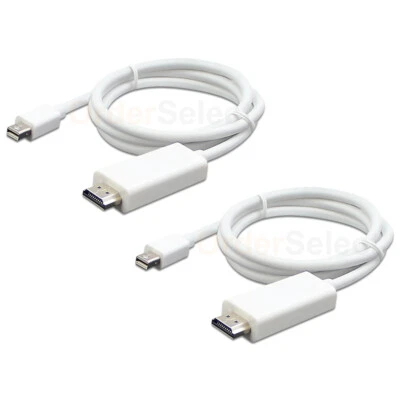 2X ThunderBolt Mini DisplayPort to HDMI Cable for MacBook Pro Air Surface Pro - Image 1 of 4