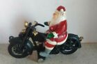 Santa on Motorcycle Cast Iron Christmas Collectible Home Shop Man Cave Decor