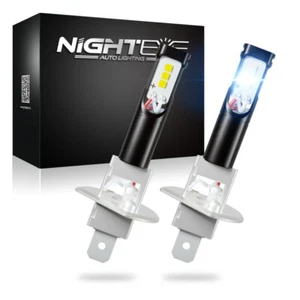 NIGHTEYE 160W H1 LED Fog Light Bulbs DRL Lamp Kit 1600LM 6000K Halogen Replace - Picture 1 of 12