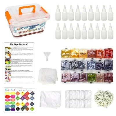 SOKA PLAY IMAGINE LEARN SOKA Tie Dye Party Kit 18 Vibrant Colours Non-Toxic Fabric Dye Complete Set