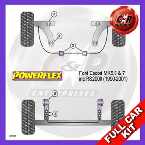 Kit completo boccole Powerflex Fr Wishbone 47 mm per Ford Escort MK5, 6 + RS2000 90-01 - Foto 1 di 1