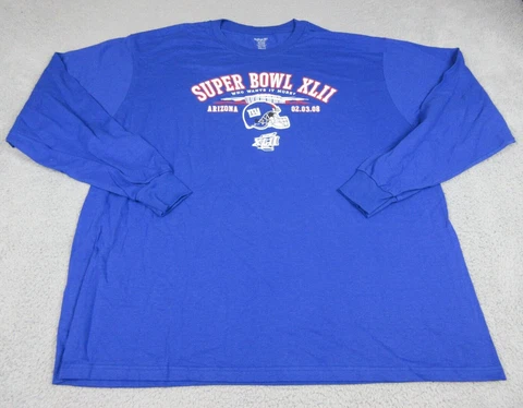 New York Giants Shirt Mens Adult 2XL XXL Blue Casual Logo NFL Football Cover