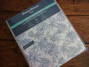 TOMMY BAHAMA TROPICAL BLUE PALM Tree FLORAL Cotton PERCALE QUEEN SHEET Set
