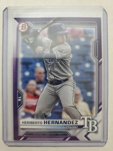 Heriberto Hernández 2021 Bowman Draft púrpura paralelo 165/250 Tampa Bay Rays  - Imagen 1 de 8