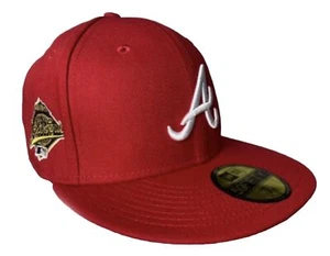 ATLANTA BRAVES NEW ERA HAT 1995 MLB WORLD SERIES STATE FLAG PEACH FITTED CAP H9 - Picture 1 of 10