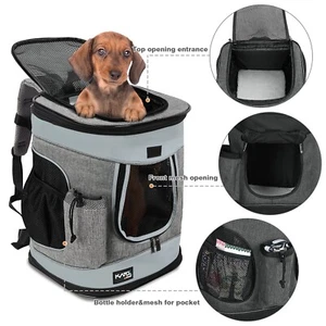 Airline Approved Pet Travel Carrier Backpack Bag Up To 18 Pounds Gray Padded New - Picture 1 of 5