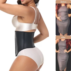 Women Latex Waist Trainer Cincher Boned Tummy Control Slimming Body Shaper Belt - Picture 1 of 13