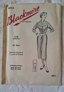 1950's Blackmore Paper Sewing Pattern Vintage Unused Belted Dress 36 Bust Wiggle - Picture 1 of 2