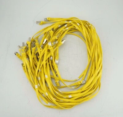 New Pack of (25) Flat Ethernet Cat7 STP 1m / 3ft Patch Cable RJ45 Ships FREE - Image 1 of 3