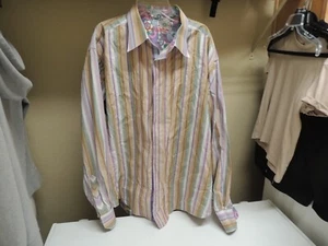 Robert Graham Shirt Mens Extra Large XL Purple Green Blue Button up Cotton - Picture 1 of 6