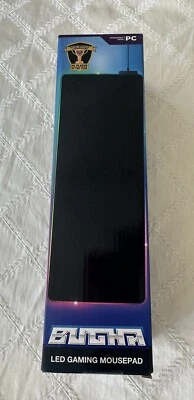 RGB Mouse Pad Gaming LED Large Soft Cloth 4 USB Port Mat, Black 31.5x12x0.12" - Image 1 of 4