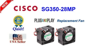 Pack 2x Quiet Replacemet Fans for Cisco SG350-28MP Managed Switch Low Noise - Picture 1 of 6
