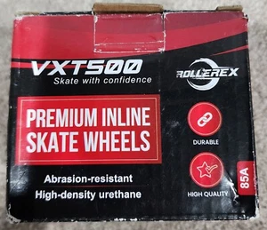 Rollerex VXT500 Inline Skate Wheels 4-wheel pack Black 76mm -85A - Picture 1 of 7