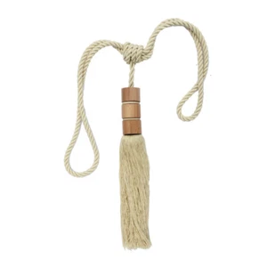 twirl curtain tiebacks with long tassels and wooden caps - Picture 1 of 10