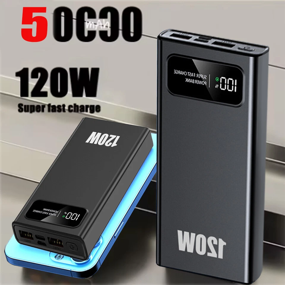 50000mAh Fast External Portable Power Bank Backup Battery Charger for Cell Phone - Image 1 of 4