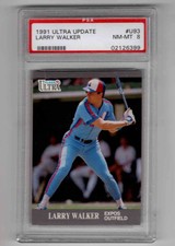 Larry Walker 1991 Fleer Ultra Update PSA 8 #U93 Montreal Expos