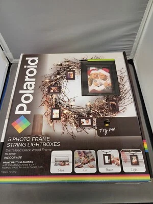 Marco de fotos Polaroid 5 - Marco de madera negro envejecido PFL-500DB Foto 1 de 2